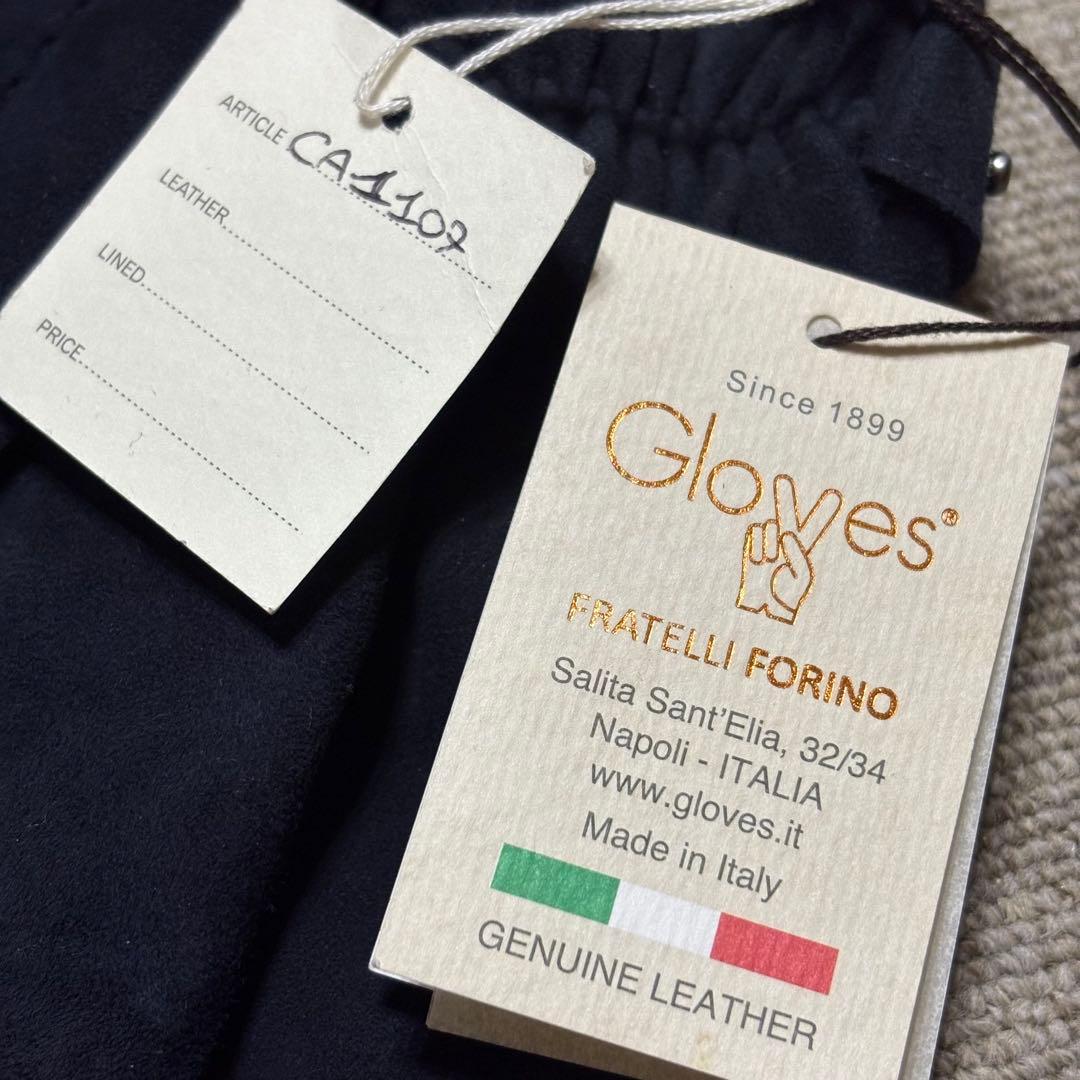 未使用タグ付【イタリア製】GLOVES(グローブス)スウェード手袋 ネイビー 8
