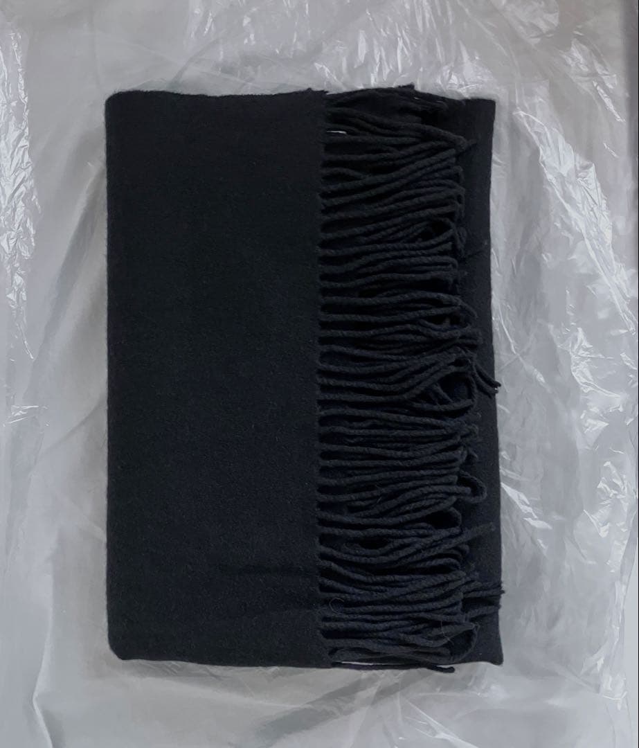 カシミヤ100%　ストール　黒　ブラック 大判 厚手　ショール　カシミア