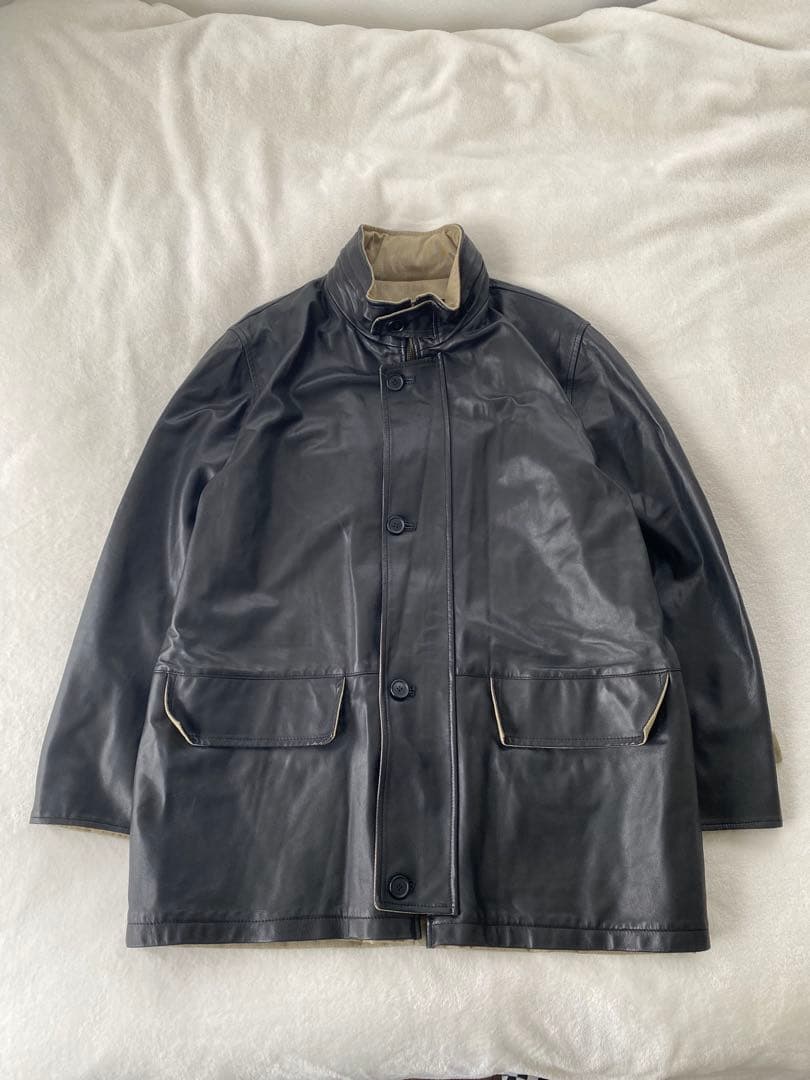 casini firenze italy製 本革 リバーシブルレザーコート