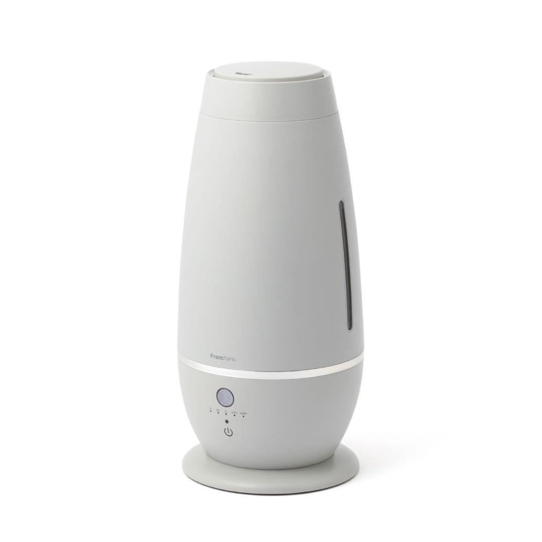 【Francfranc】シレーヌ 上部給水型 超音波式2WAY加湿器 グレー