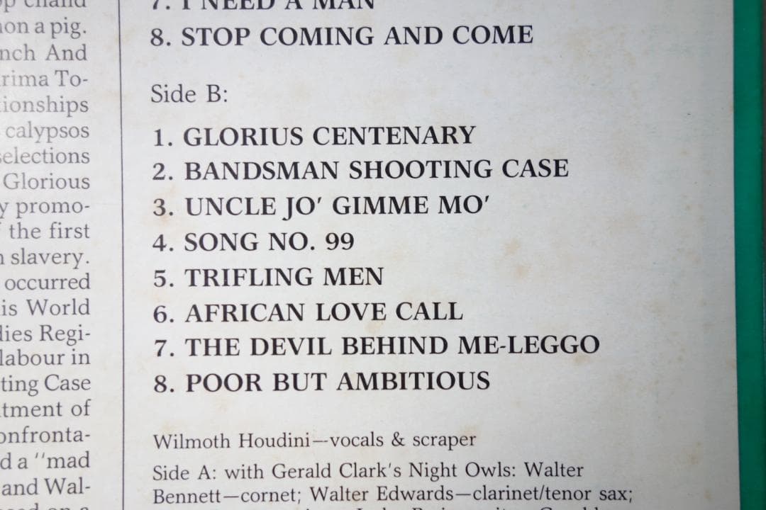 洋楽 WILMOTH HOUDINI / CALYPSO CLASSICS