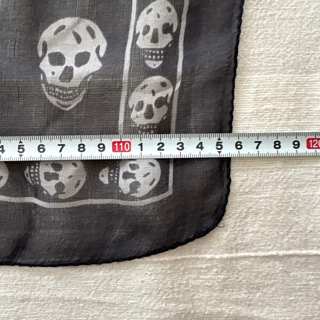 ALEXANDER McQUEEN シルクストール　スカル　スカーフ　ネイビー系