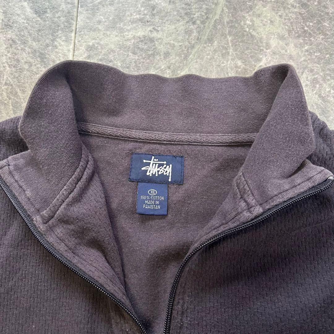 90s OLD STUSSY 紺タグ ハーフジップ スウェット ステューシー
