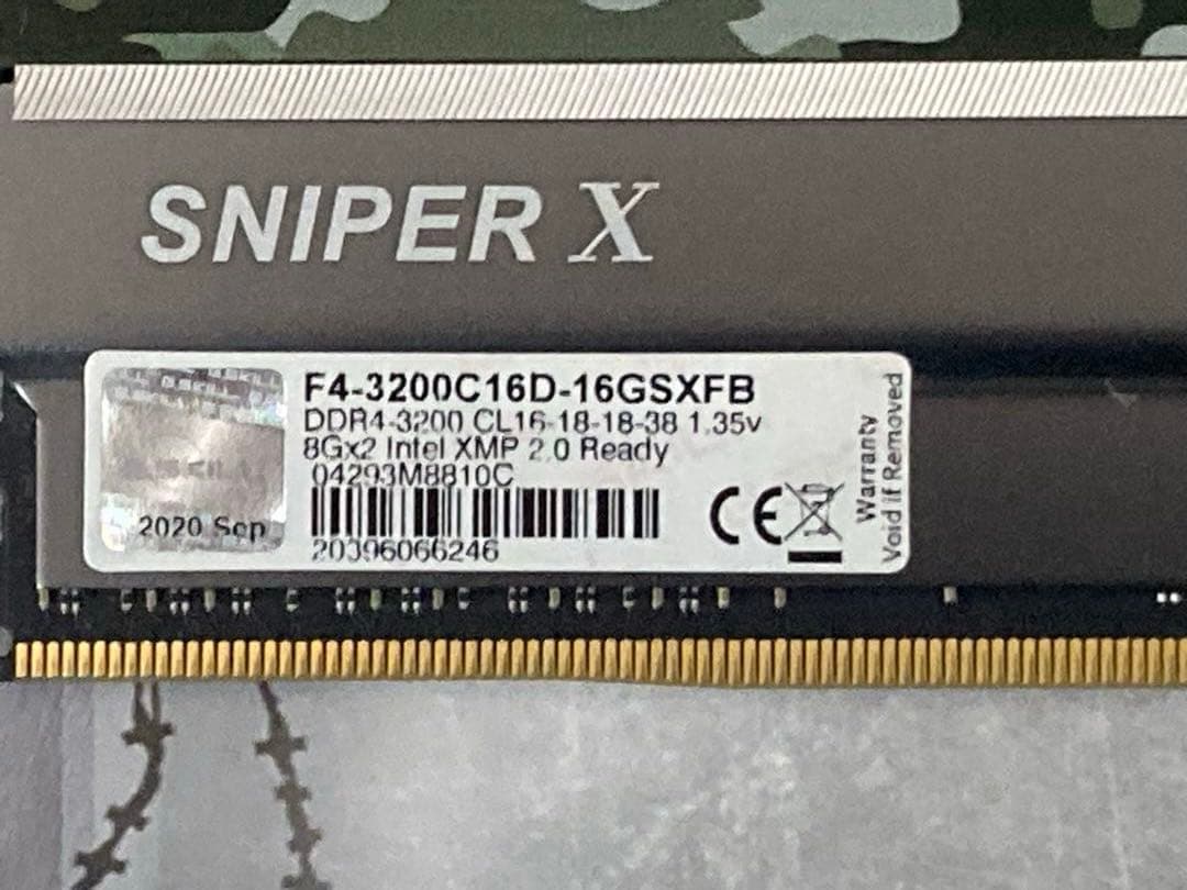 メモリー G.SKILL SNIPER X DDR4 16GB (8gbx2) 3200