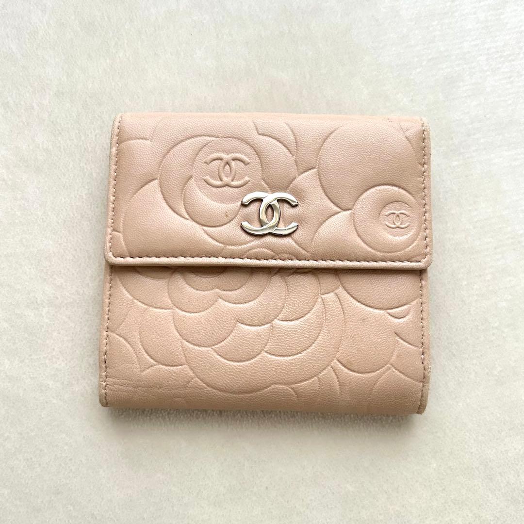 CHANEL シャネル 二つ折り財布 カメリア ココマーク