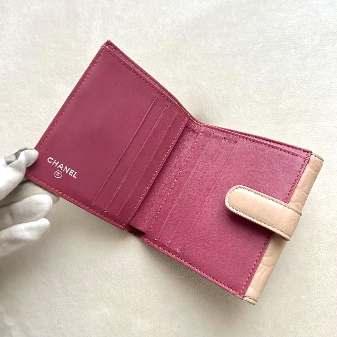 CHANEL シャネル 二つ折り財布 カメリア ココマーク
