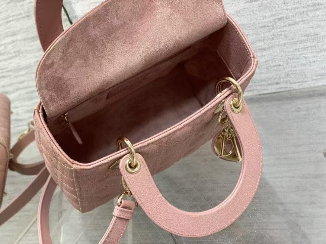 Dior ◆断捨離◆ピンク キルティング ハンドバッグ