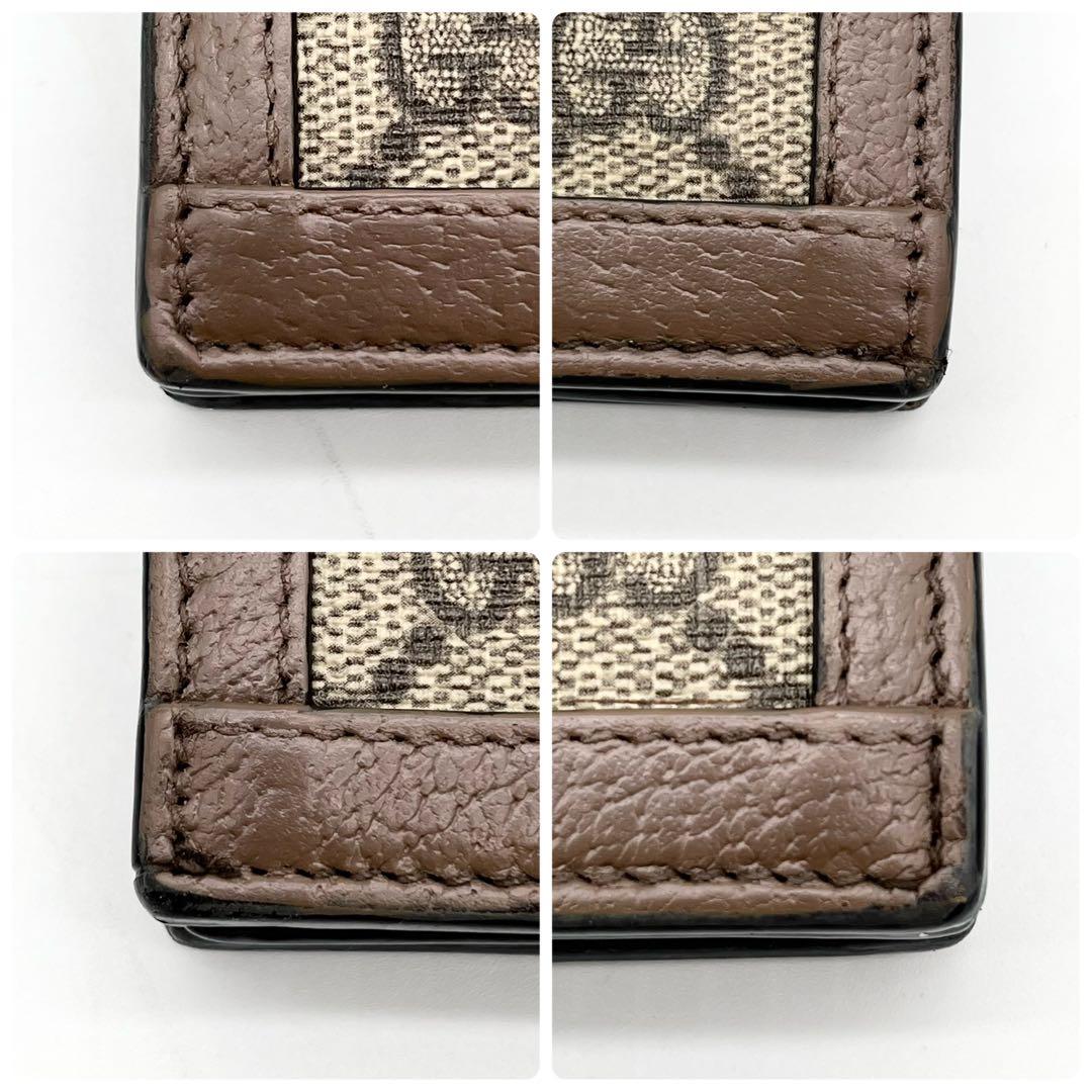 【美品】GUCCI 二つ折り財布　シェリーライン　ＧＧ柄　PVC 523155