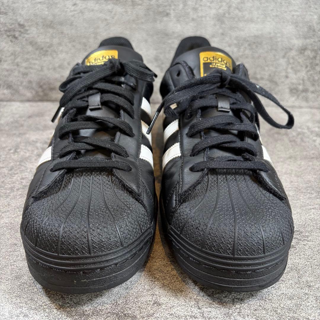 美品　adidas アディダス　スーパースター　ブラック　黒　ゴールド　30cm