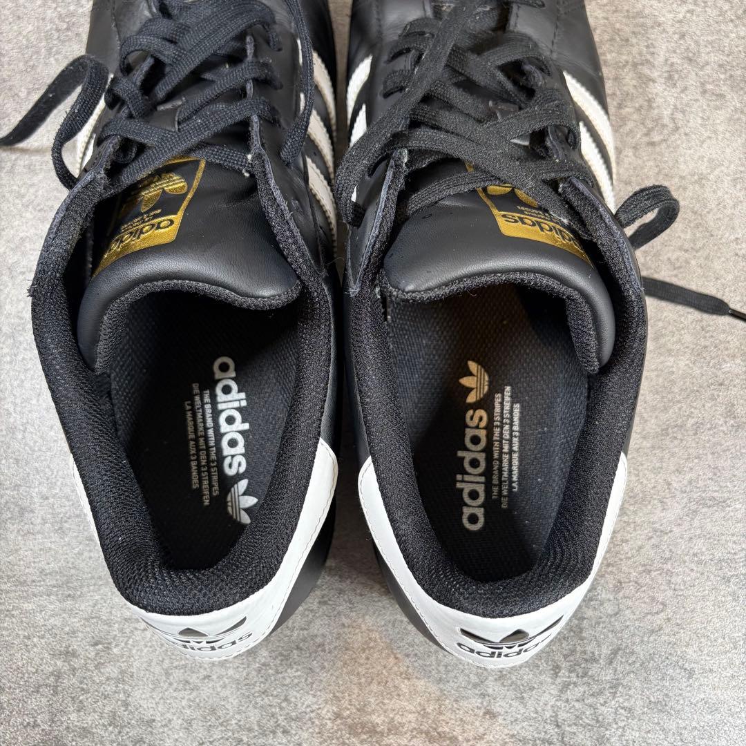 美品　adidas アディダス　スーパースター　ブラック　黒　ゴールド　30cm