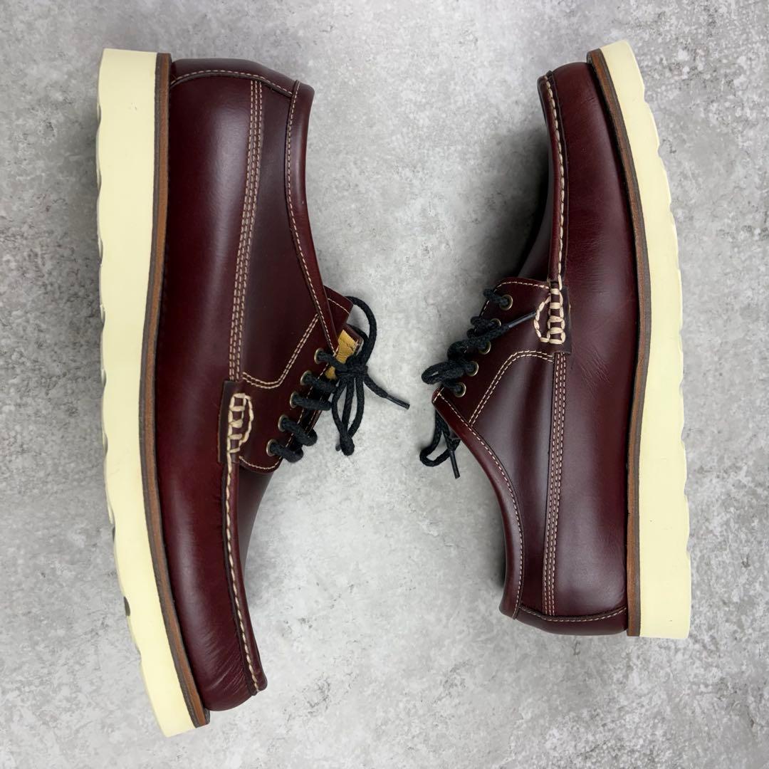 未使用　ポールスチュアート　レザーシューズ　27㎝　モカシン　バーガンディ
