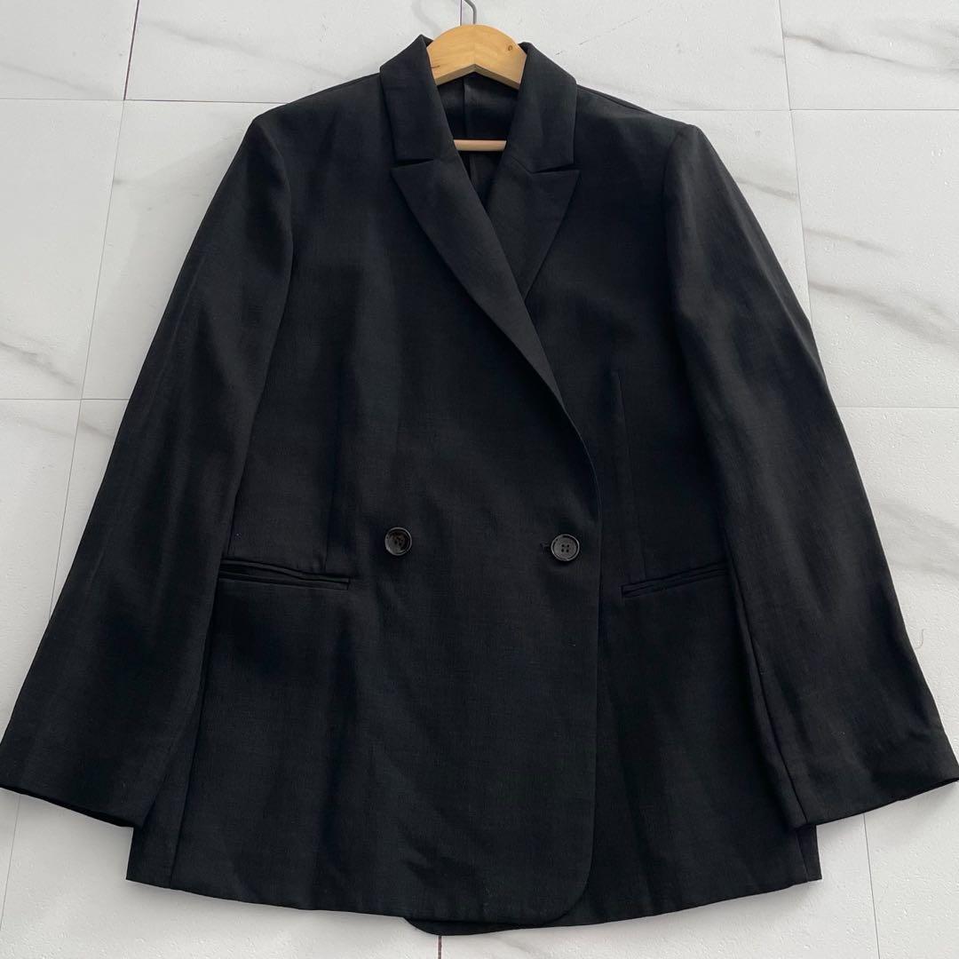 【極美品】Plage RIAM AIR ジャケット 24ss リネン ダブル 黒