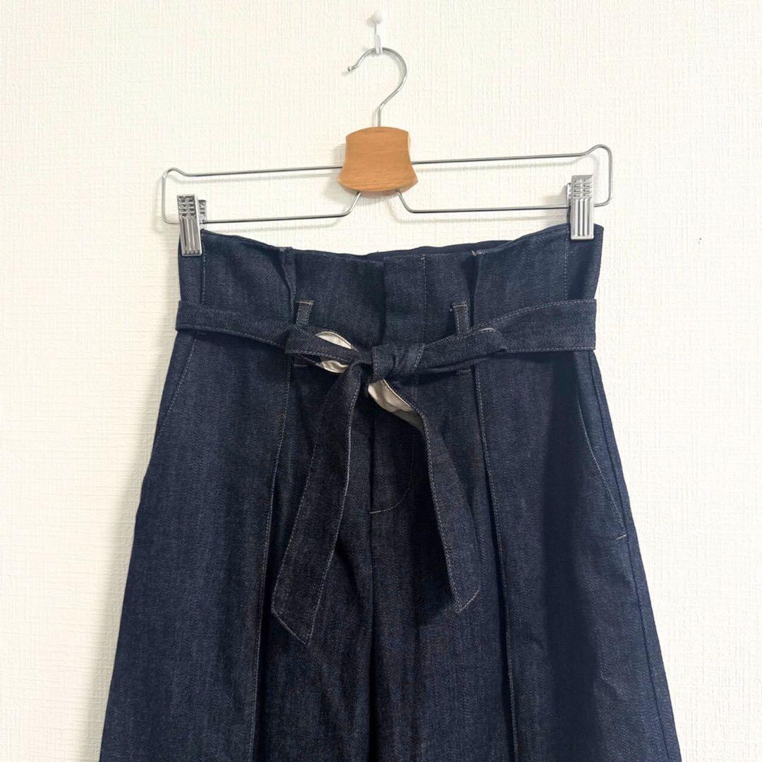 BLUE LABEL CRESTBRIDGE ムラ糸ストレッチデニムワイドパンツ