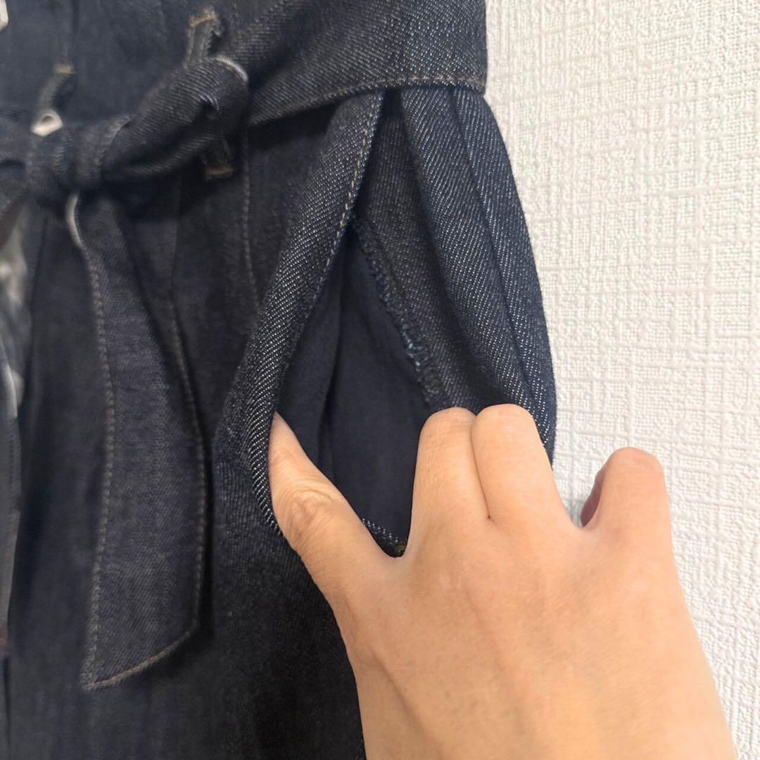 BLUE LABEL CRESTBRIDGE ムラ糸ストレッチデニムワイドパンツ