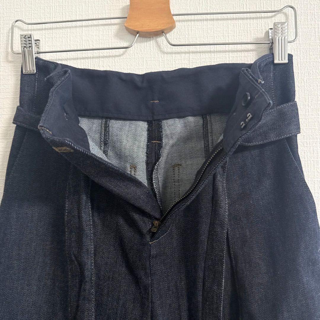 BLUE LABEL CRESTBRIDGE ムラ糸ストレッチデニムワイドパンツ