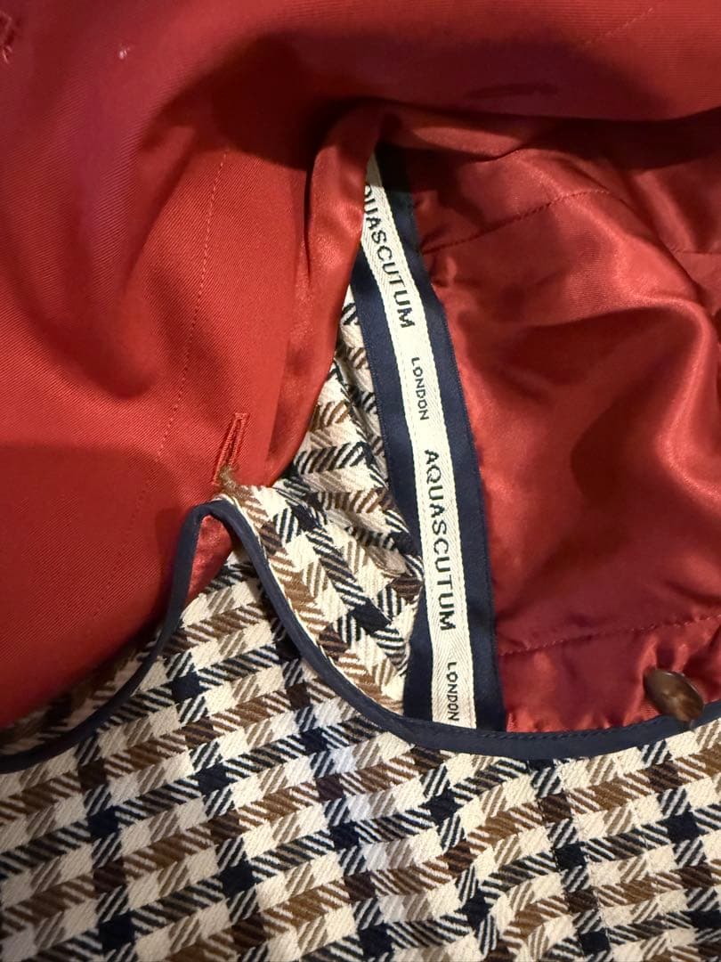 ♡新品未使用♡AQUASCUTUM レッド トレンチコート　アクアスキュータム