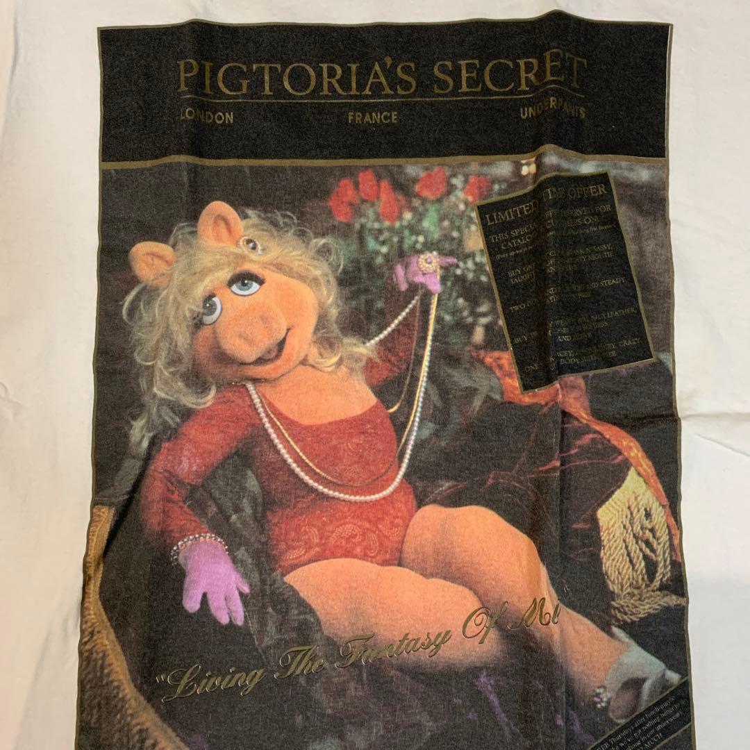 90's ミス・ピギー \"PIGTORIA'S SECRET\" パロディTシャツ