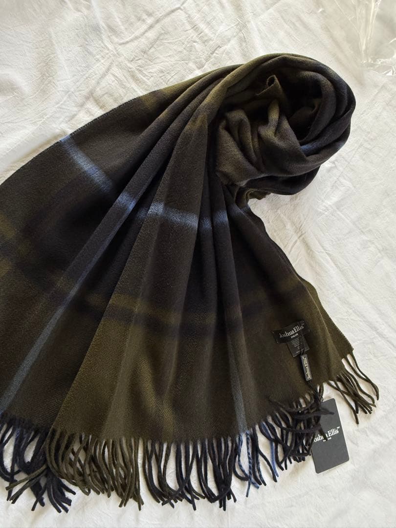 ジョシュアエリス　カシミヤ　大判ストール　51796 新品　カーキ
