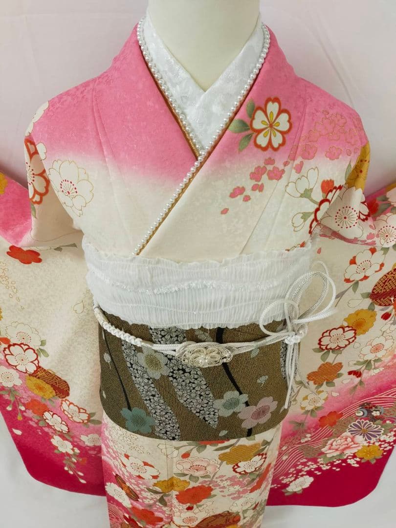 売約済み　★★正絹　振袖3点セット(振袖袋帯長襦袢)★★