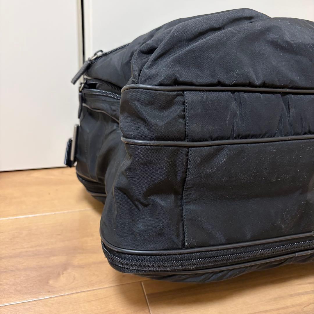A4可 美品 PRADA ナイロン ビジネスバッグ 2way 三角プレート 黒