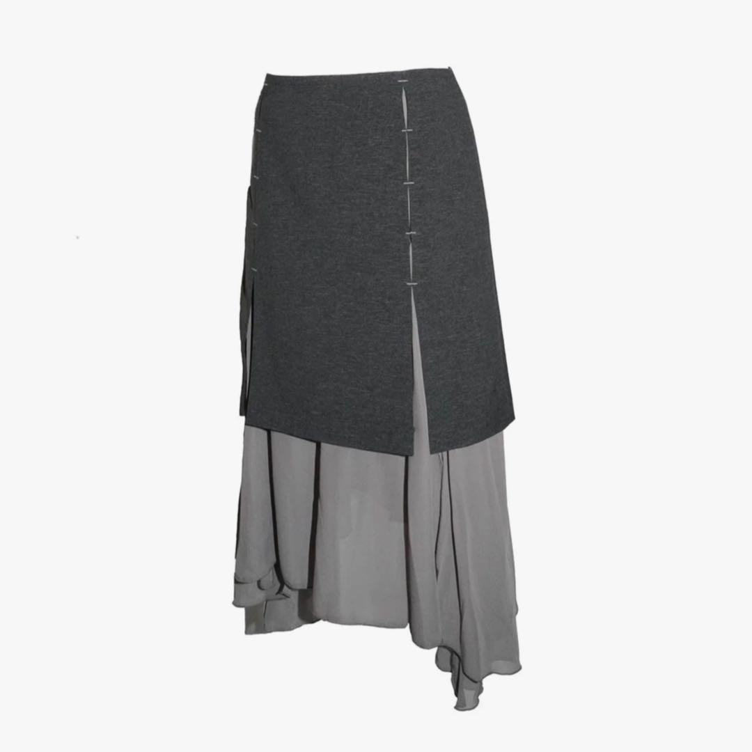 S structured drape midi skirt ザレッドスレッド
