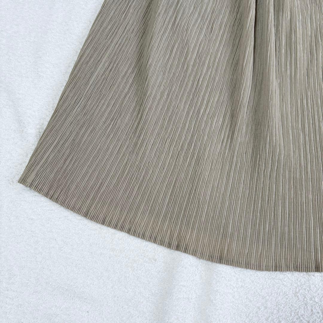 イッセイミヤケ プリーツロングスカート ベージュ
