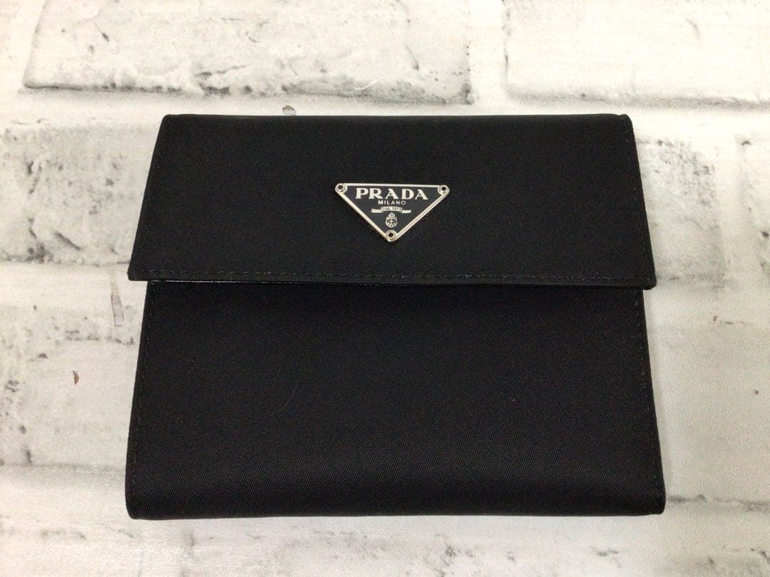W802 PRADA 三つ折り財布/がま口財布 TESSUTO 箱
