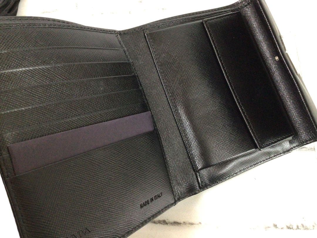 W802 PRADA 三つ折り財布/がま口財布 TESSUTO 箱