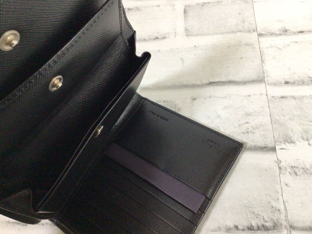 W802 PRADA 三つ折り財布/がま口財布 TESSUTO 箱