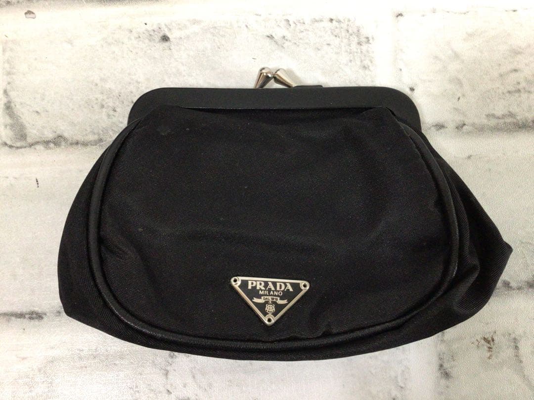 W802 PRADA 三つ折り財布/がま口財布 TESSUTO 箱