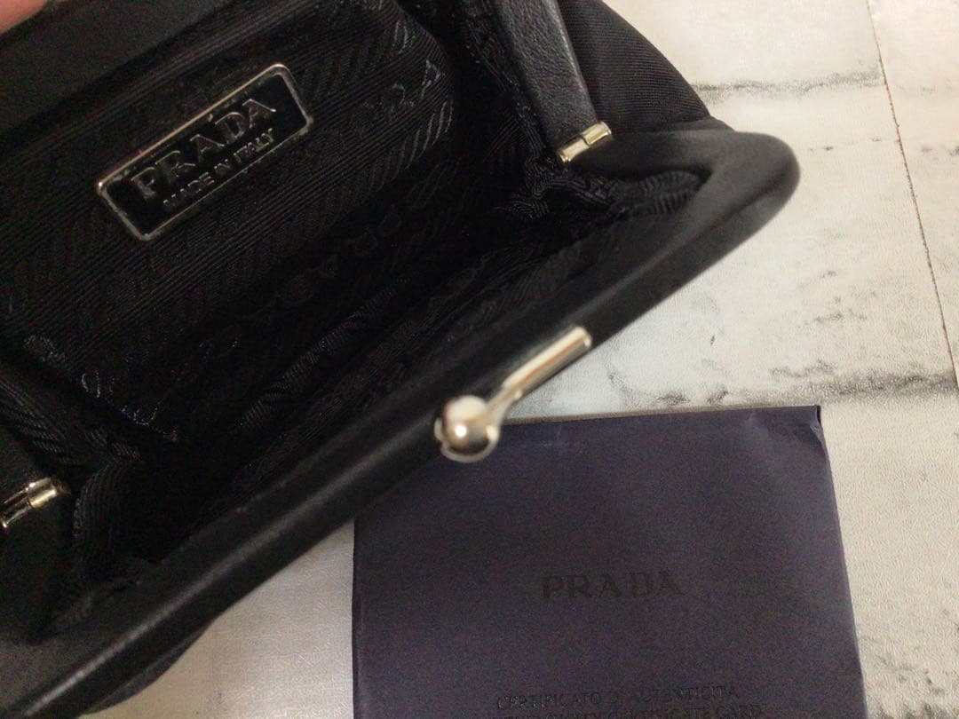 W802 PRADA 三つ折り財布/がま口財布 TESSUTO 箱