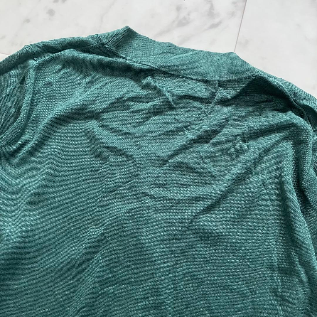 美品 ダーマコレクション カーディガン シルク100% グリーン 3Ｌ