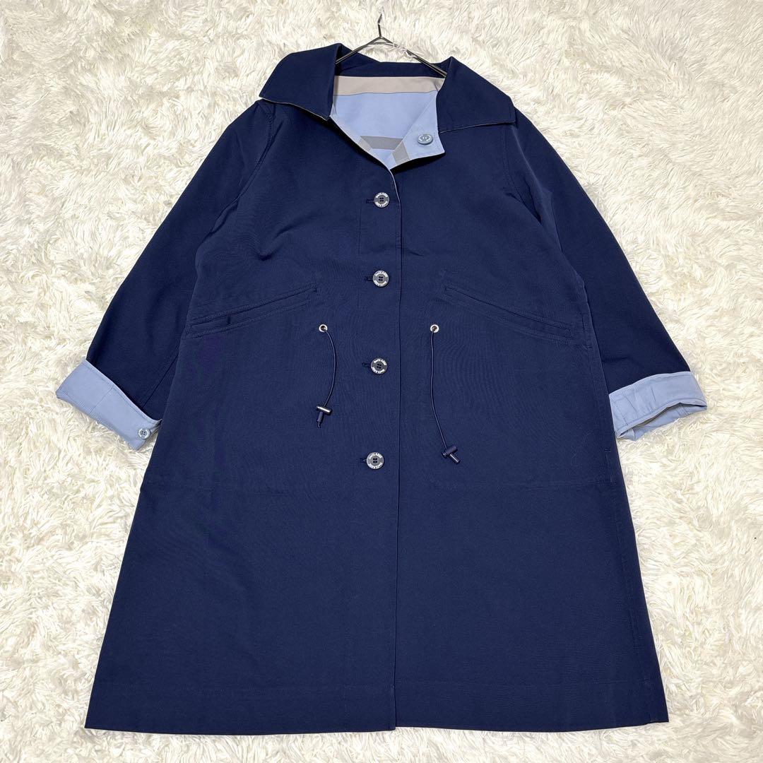 【美品】DoCLASSE 二重織リバーシブル ステンカラーコート 2way L