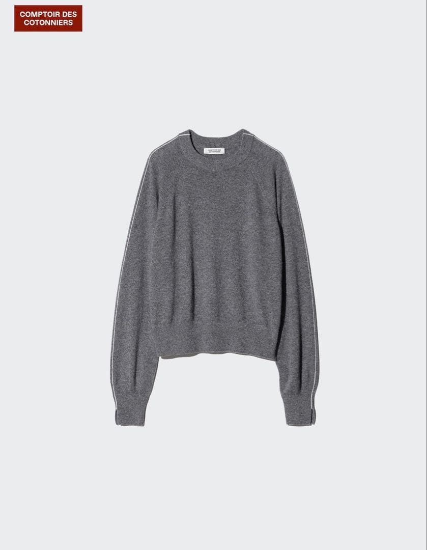 カシミヤクルーネックセーター　XL　コントワー・デ・コトニエ　グレー