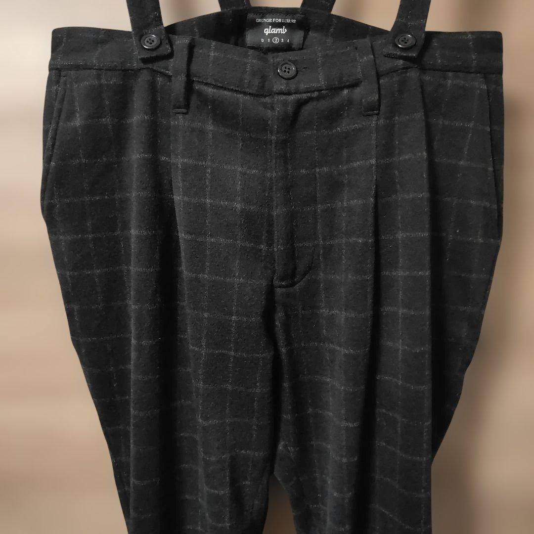 極美品glamb、グラムWOOL混サスペンダー付きサルエルパンツ サイズ2(M)