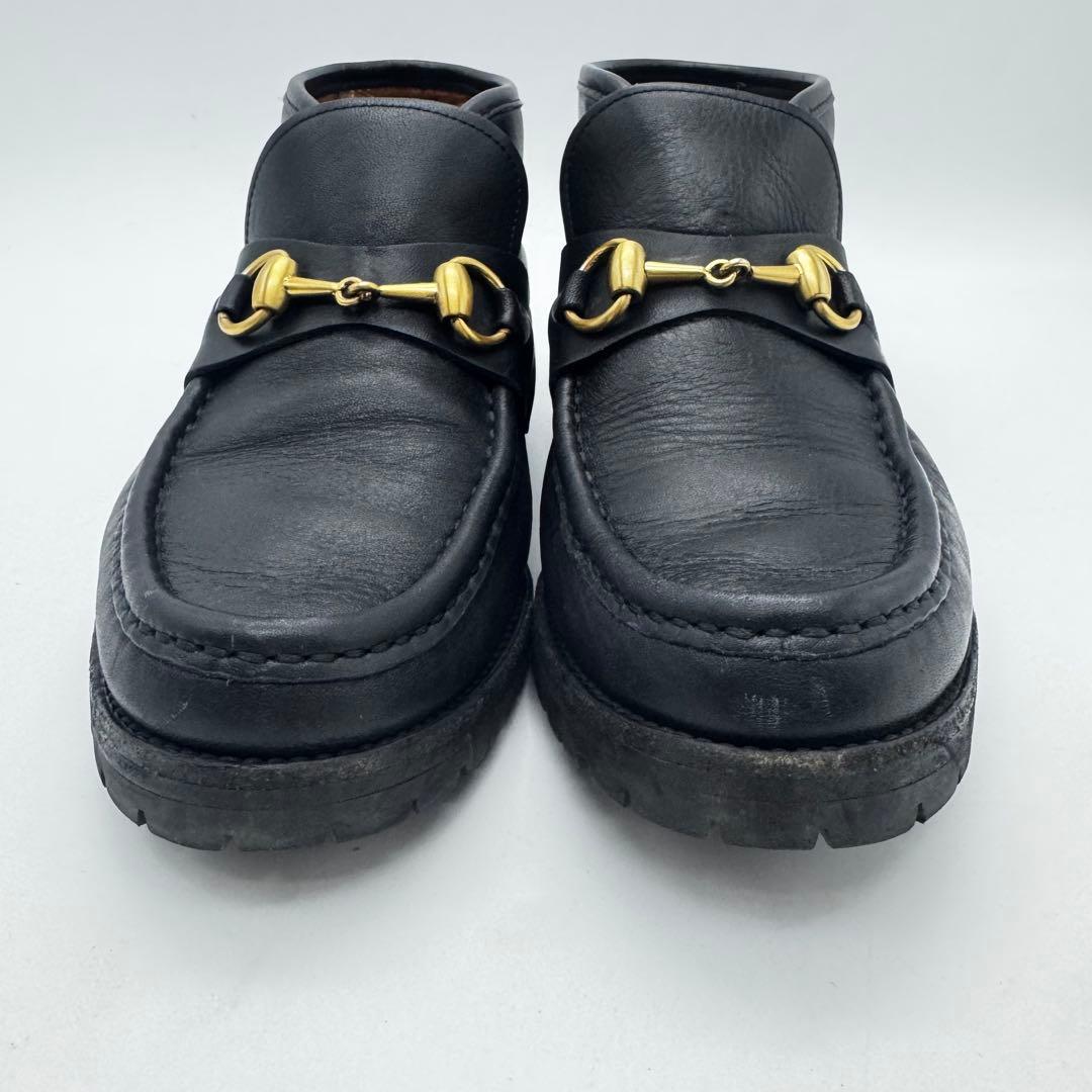 GUCCI グッチ ホースビット チャッカブーツ 黒 レザー 約24.5cm