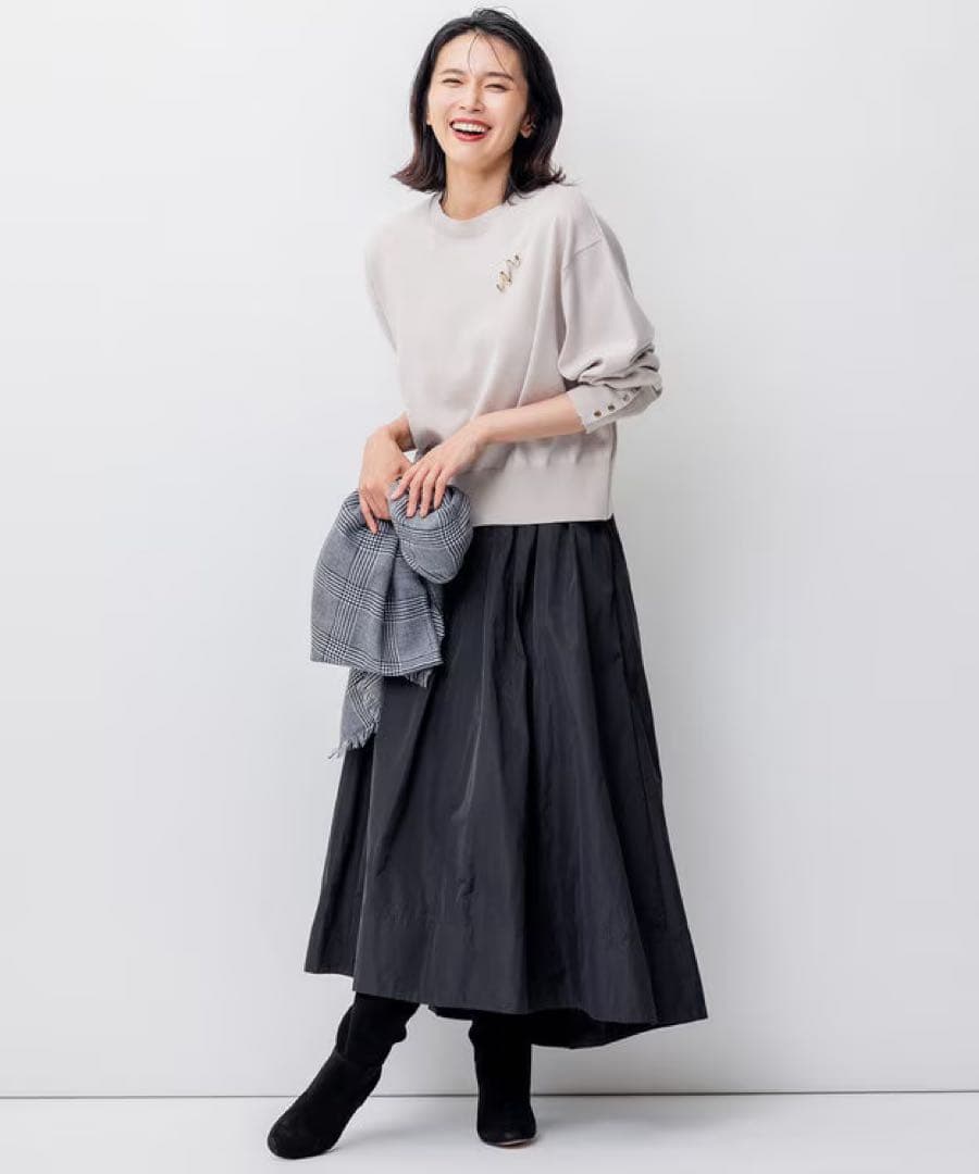 ☆新品タグ付☆ 23区　ウールコットンストレッチ ニット　ベージュ