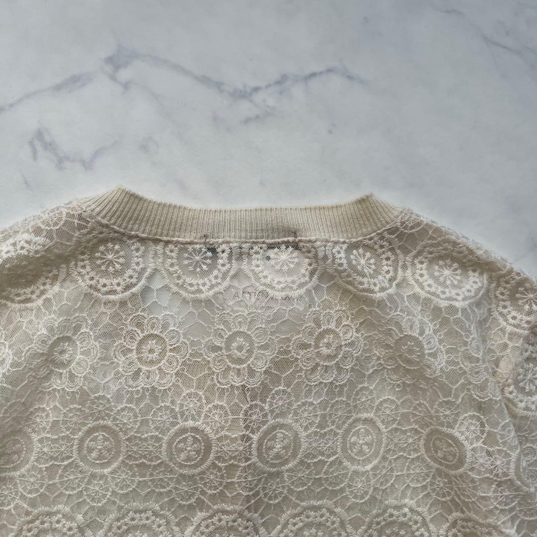 未使用 UNITED ARROWS 透かし編み カーディガン レース 冷房対策