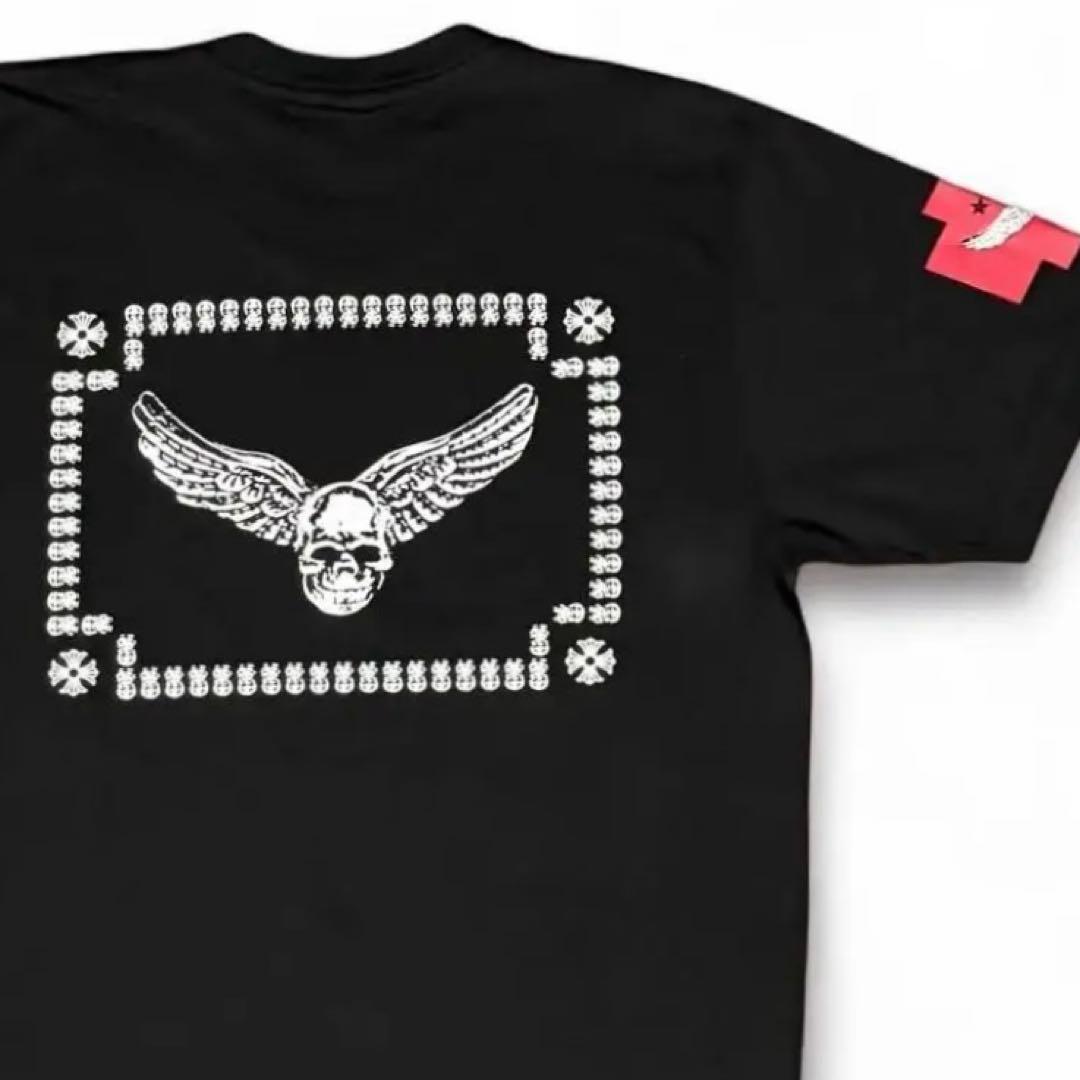 【新品】 希少 クロムハーツ Tシャツ FOTI スカルウィング バッグプリント