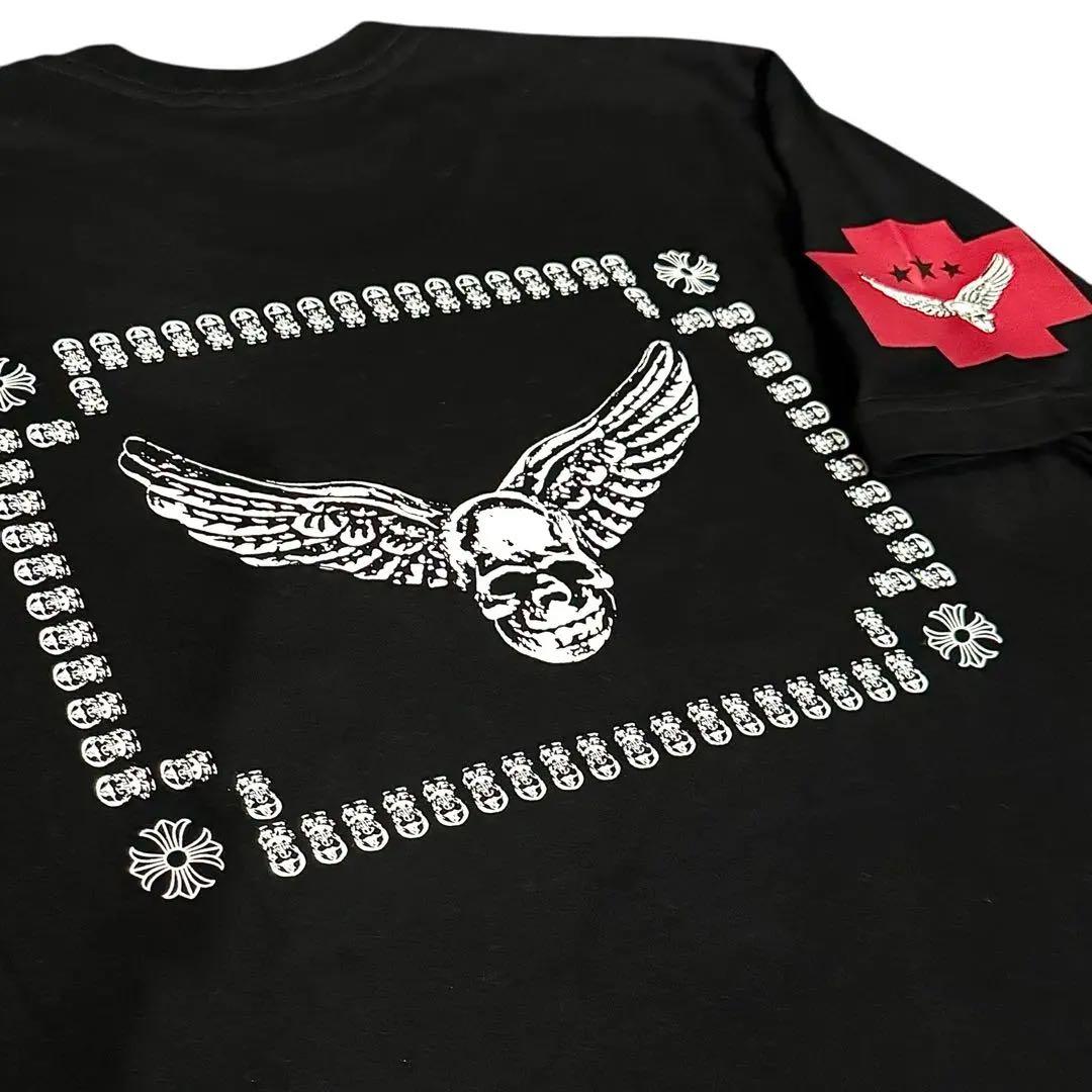 【新品】 希少 クロムハーツ Tシャツ FOTI スカルウィング バッグプリント