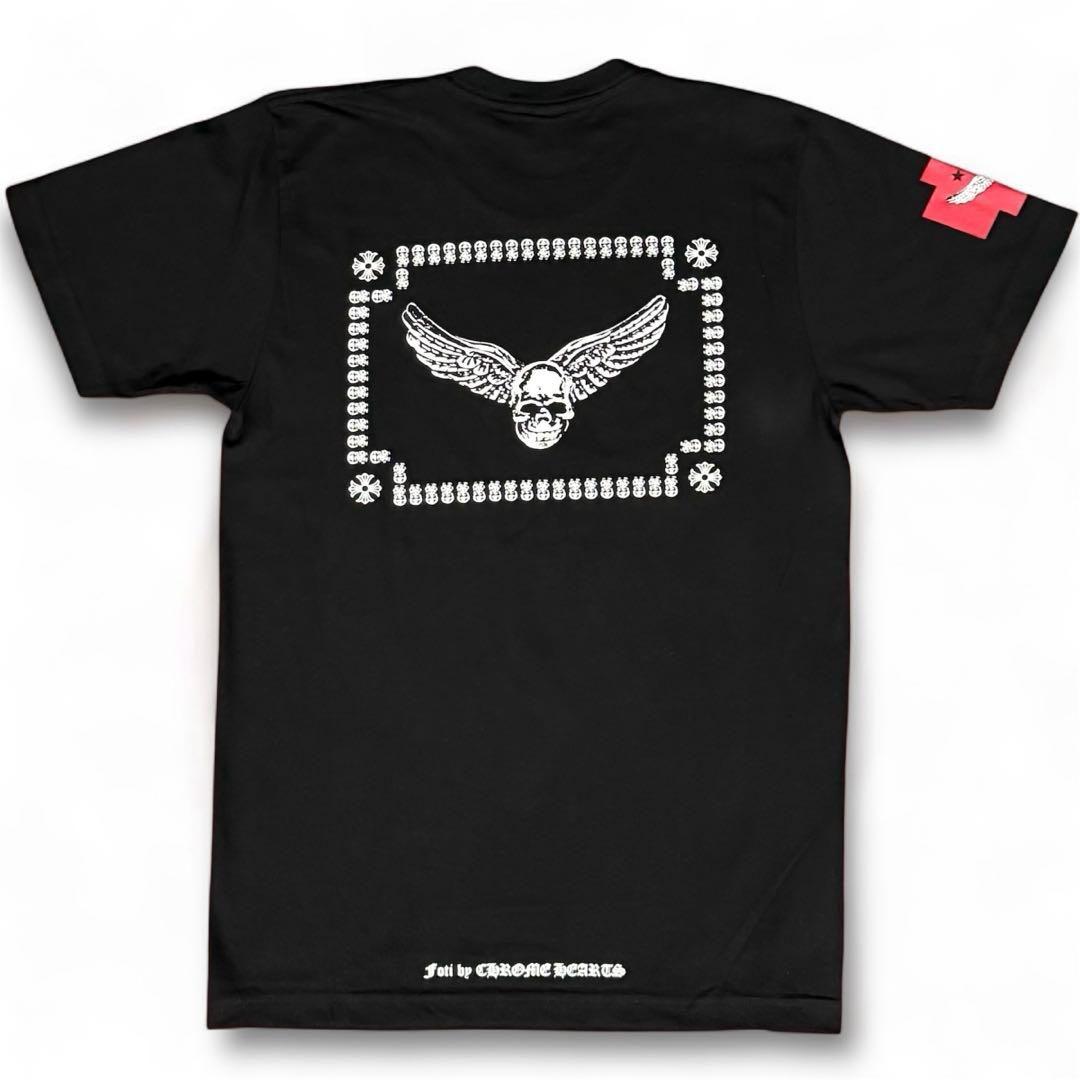 【新品】 希少 クロムハーツ Tシャツ FOTI スカルウィング バッグプリント