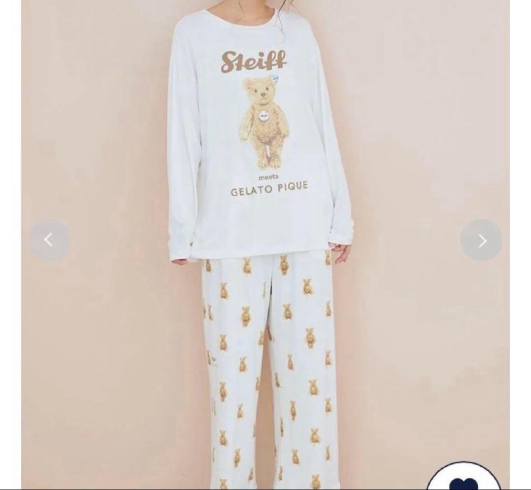 ジェラートピケ Steiff ワンポイントプルオーバー　シュタイフ　くま　ベア