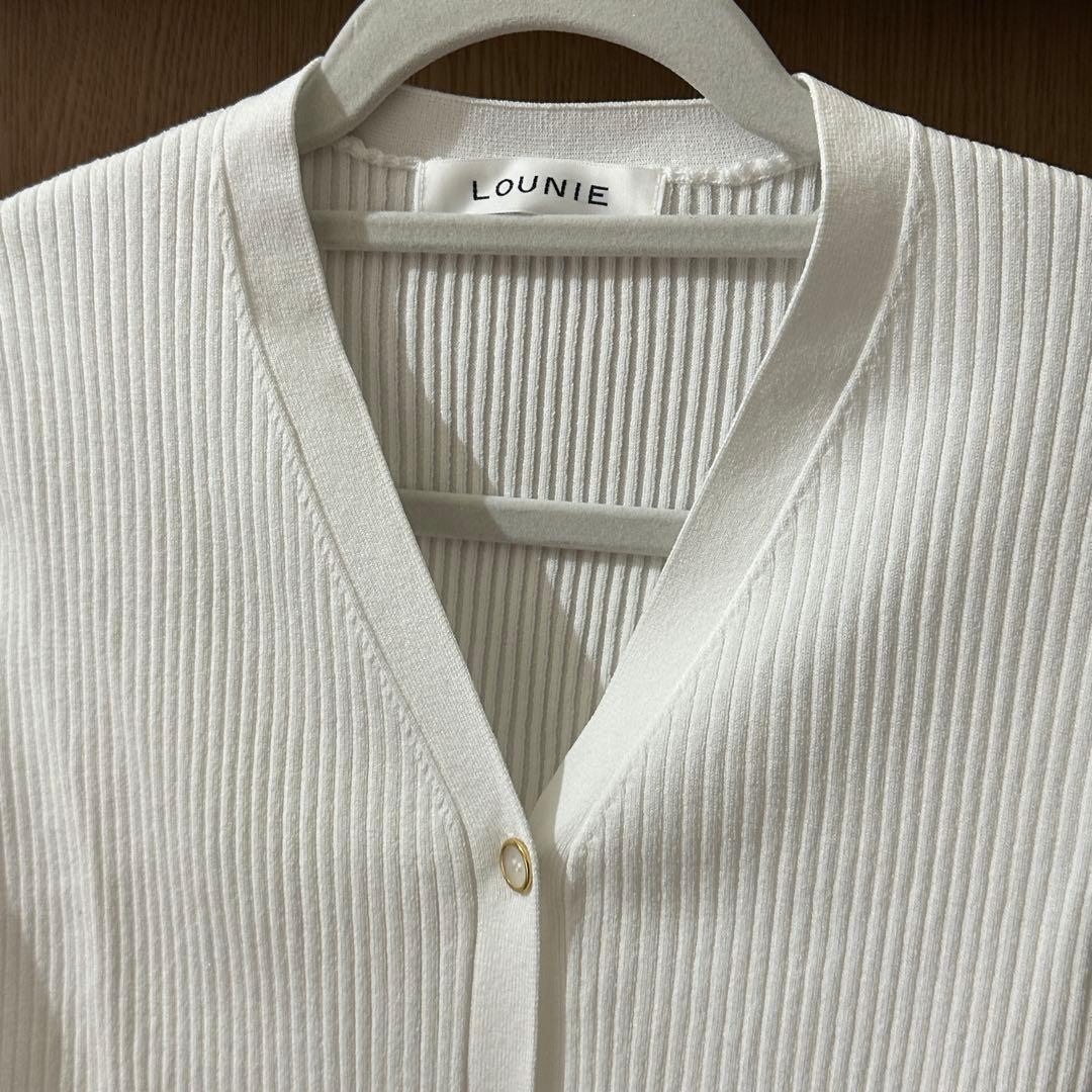 LOUNIE V ネックペプラムニットカーディガン　新品　26SS