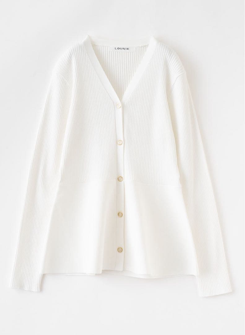 LOUNIE V ネックペプラムニットカーディガン　新品　26SS