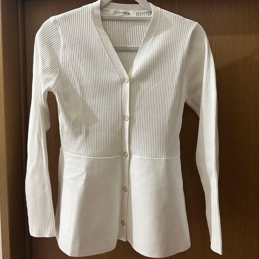 LOUNIE V ネックペプラムニットカーディガン　新品　26SS