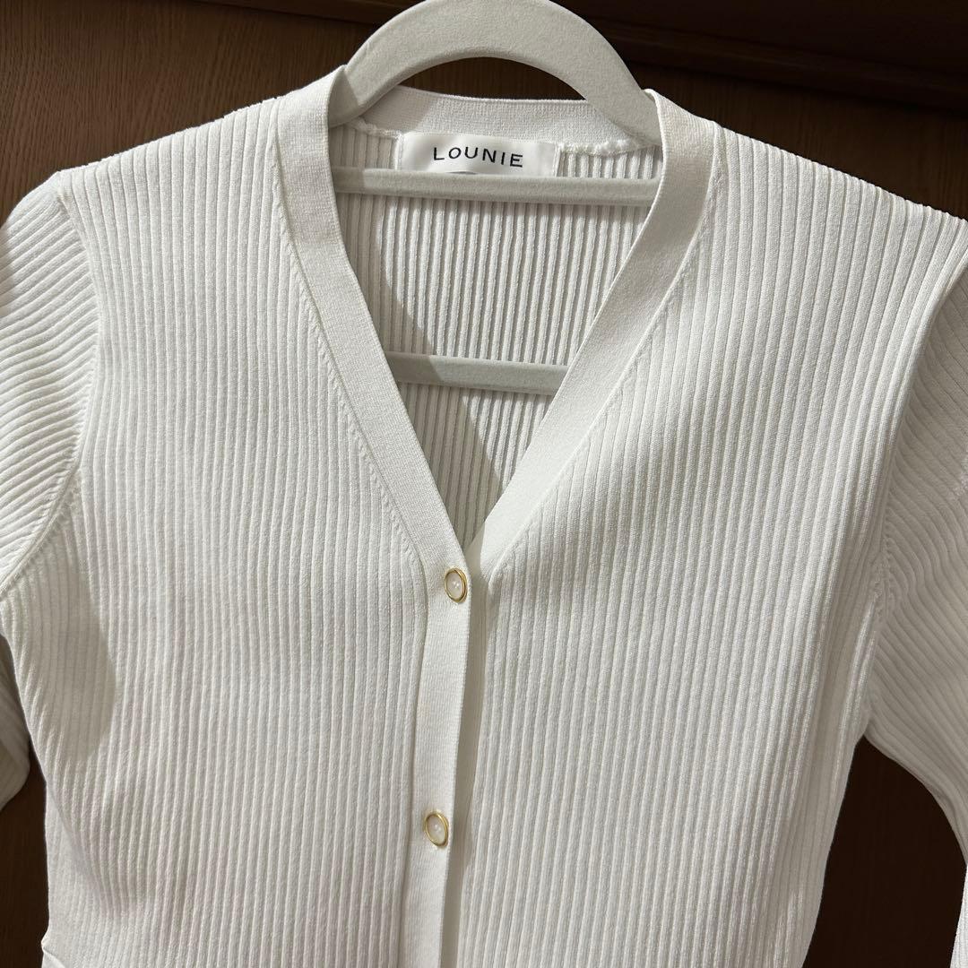 LOUNIE V ネックペプラムニットカーディガン　新品　26SS
