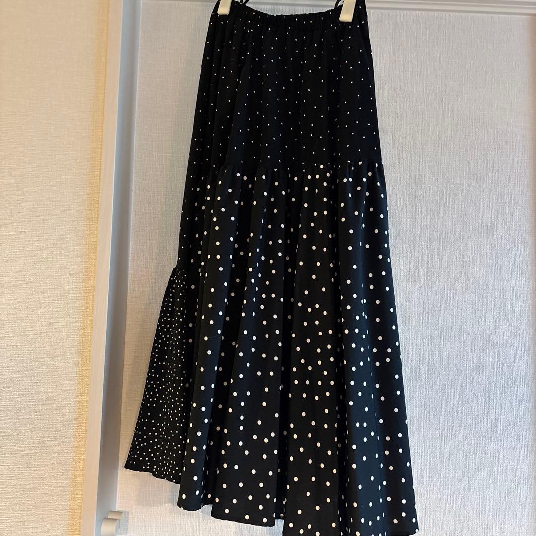 4/4まで！【美品】BEARDSLEYドットパッチワークロングスカート
