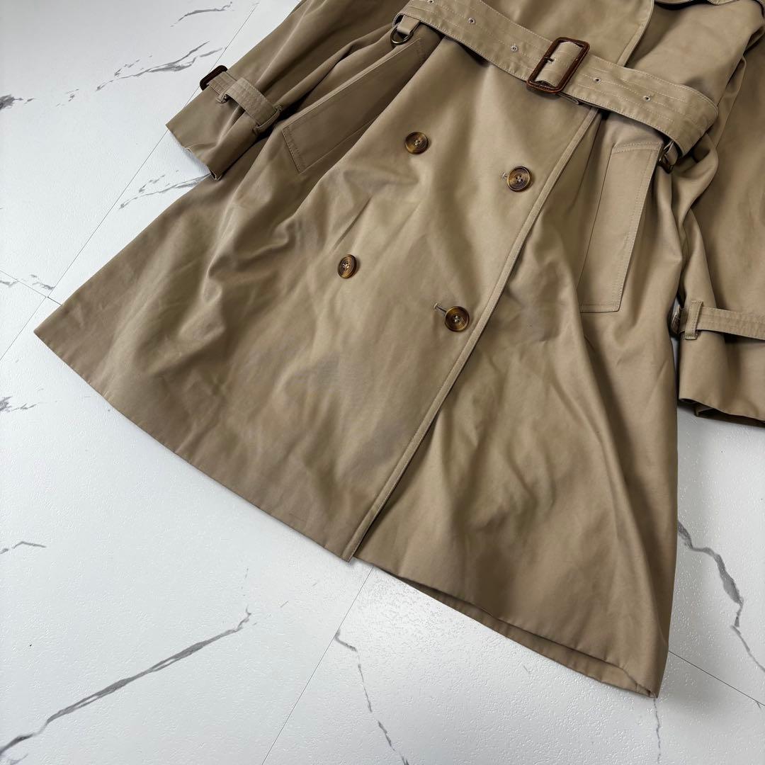 Aquascutum✨トレンチコート　チェック柄　ベルテッド　イングランド製　L