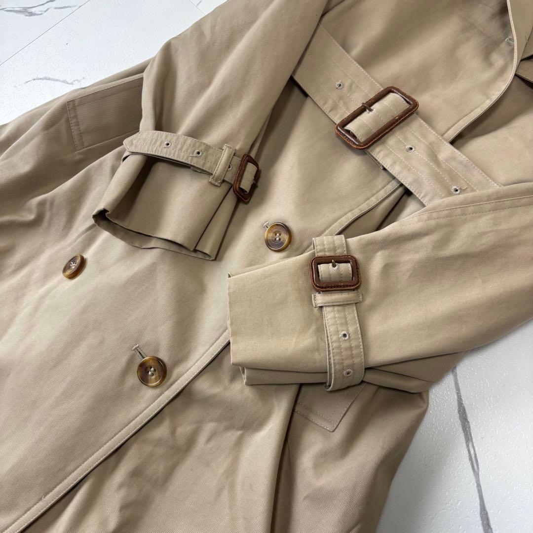 Aquascutum✨トレンチコート　チェック柄　ベルテッド　イングランド製　L