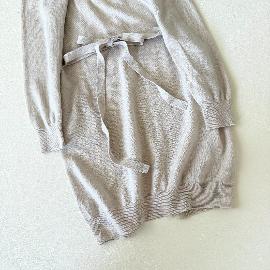 洗える　Johnstons カシミヤ100% フード　ロングカーディガン ベルト